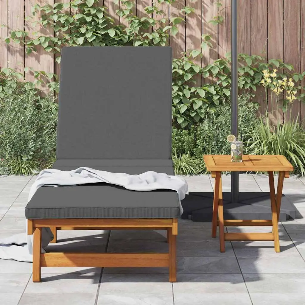 Sun Lounger Acacia Wood Adjustable Backrest Footrest Brown