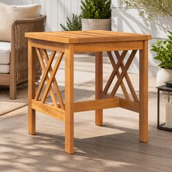 Solid Acacia Wood Outdoor Side Table for Garden Spaces