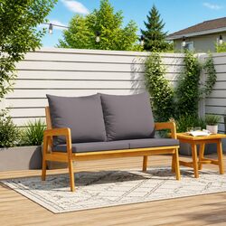 Exceptional Solid Acacia Wood Garden Bench 115x65x71cm