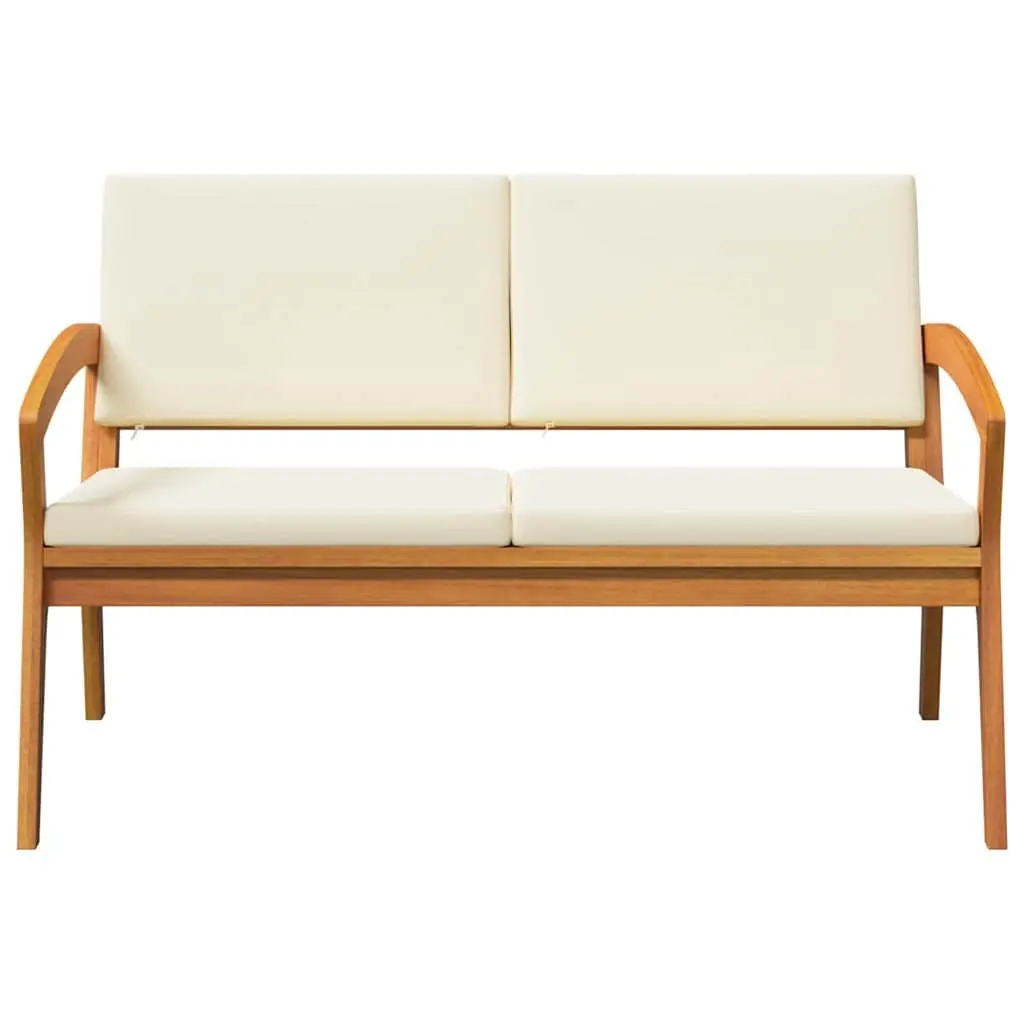 Garden Bench with Cushion in Solid Acacia Wood