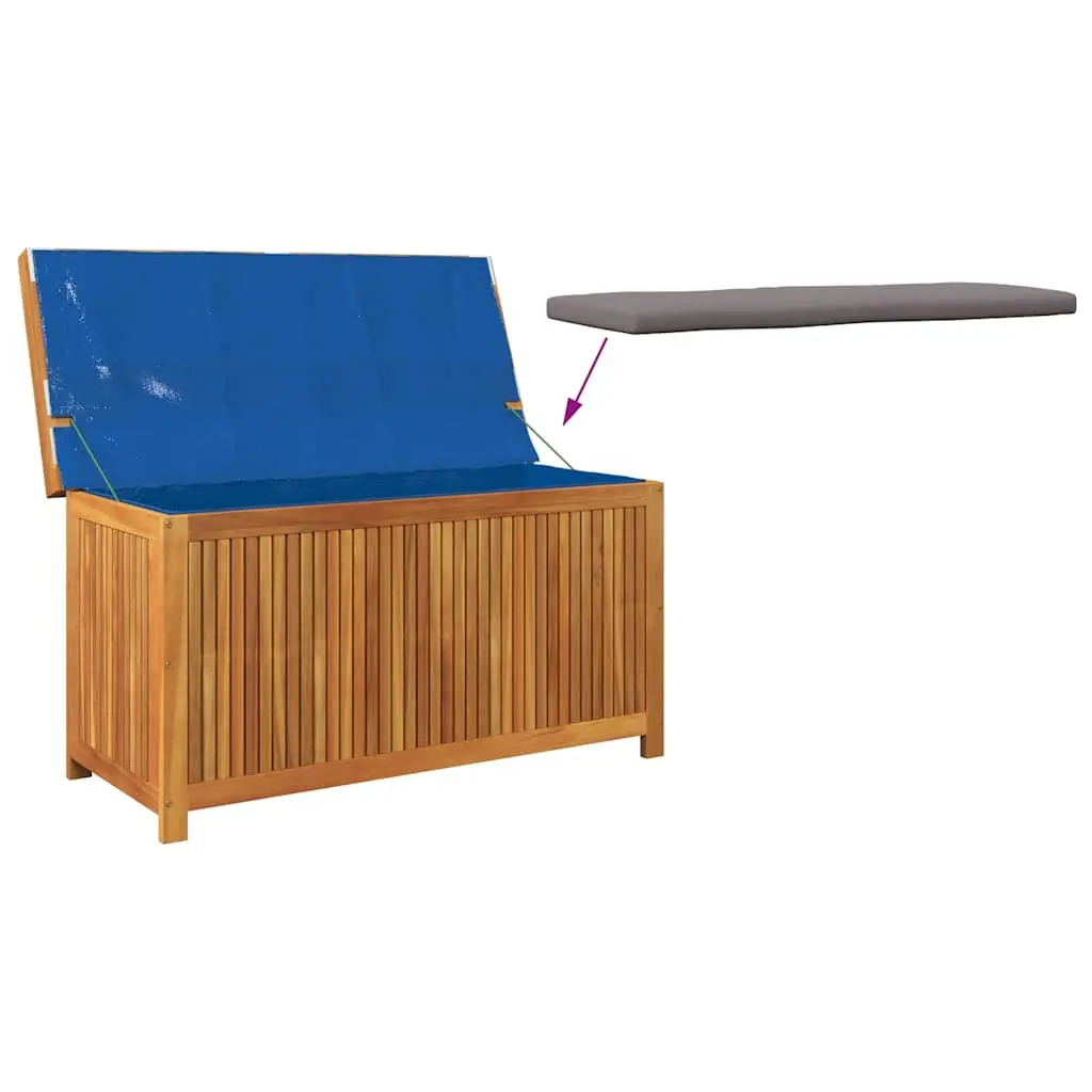 Cushion Storage Box Solid Acacia Wood Brown 113x50x60.5 cm Outdoor Garden Furniture