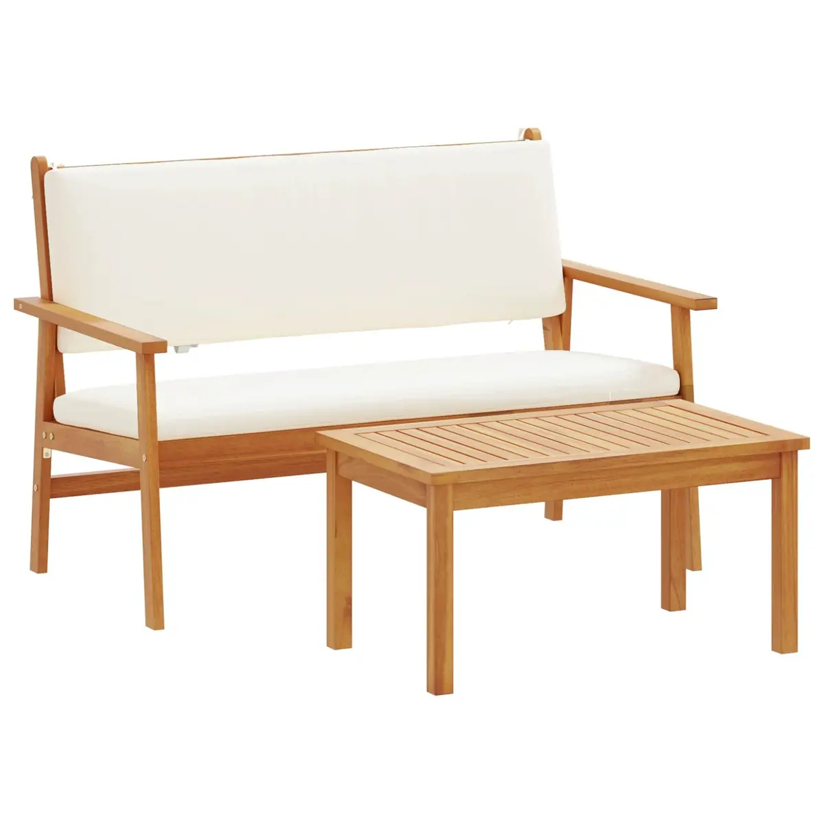 2 Seater Garden Sofa Set with Solid Acacia Frame