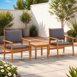 3-Piece Outdoor Garden Sofa Set in Anthracite
