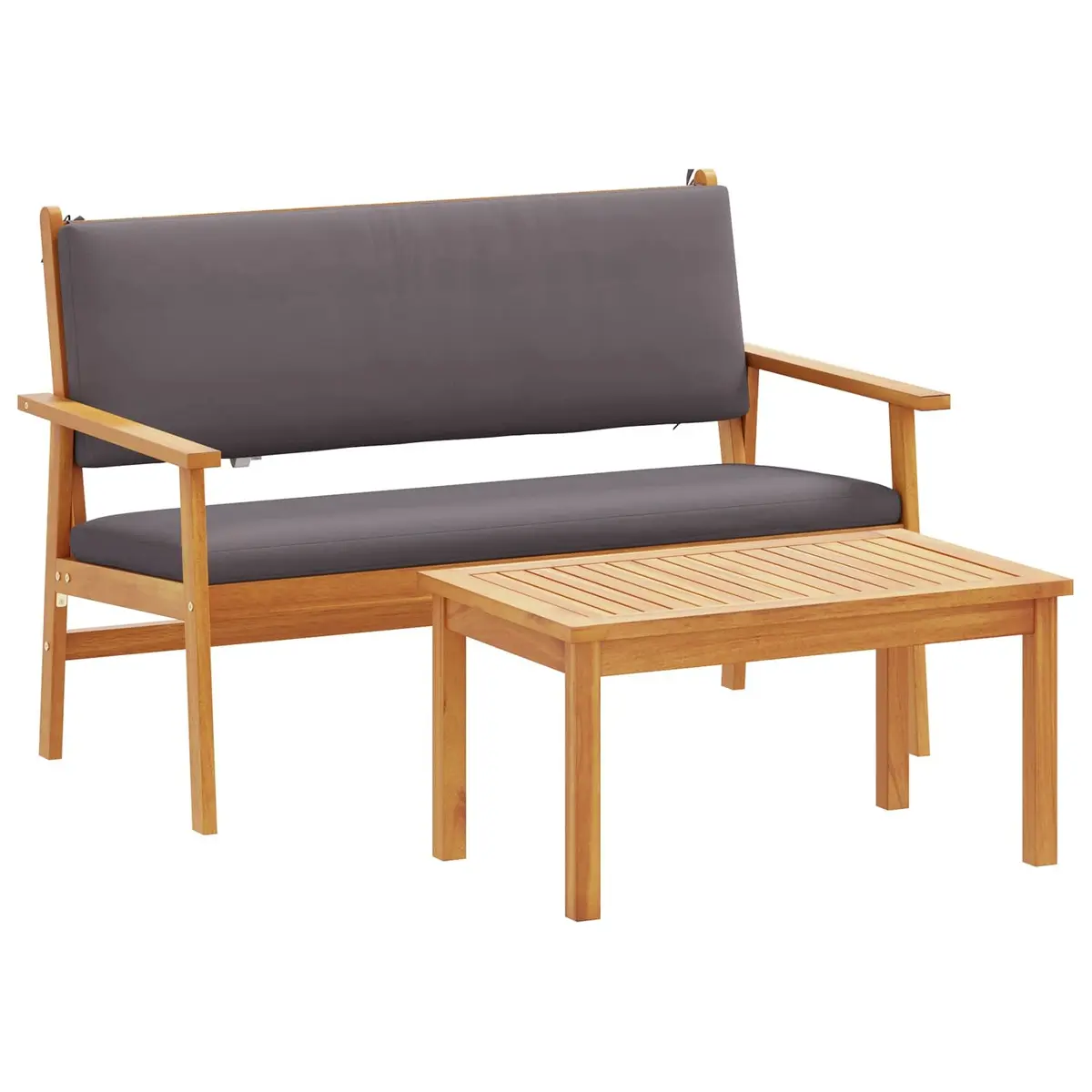 Garden Sofa Set Solid Acacia Wood 2 Piece Anthracite