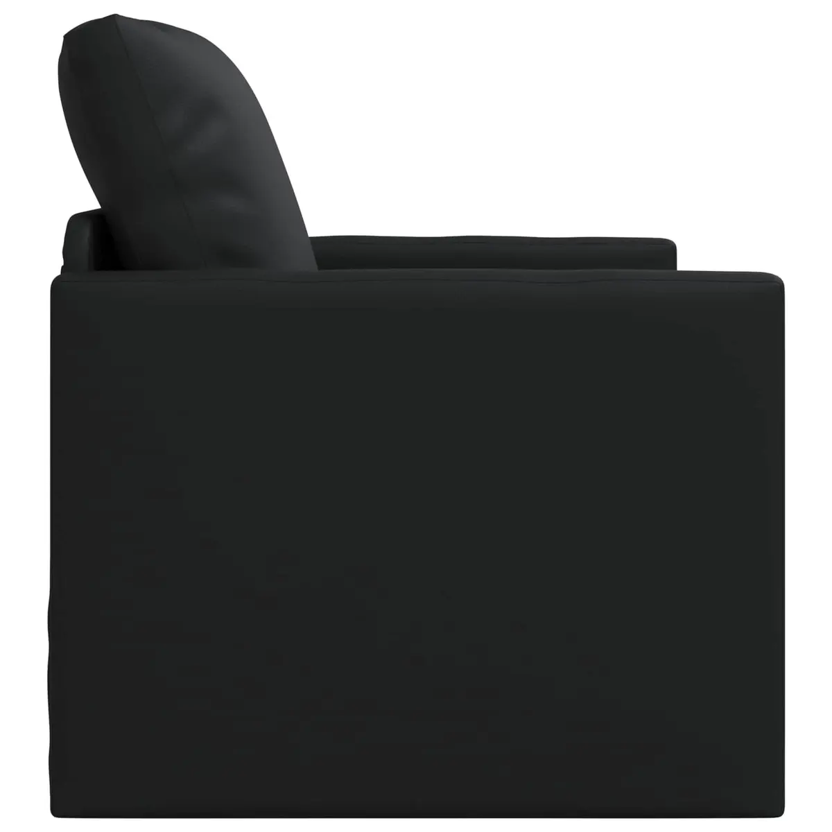 Sofa Bed Faux Leather 60cm Black Modern Convertible