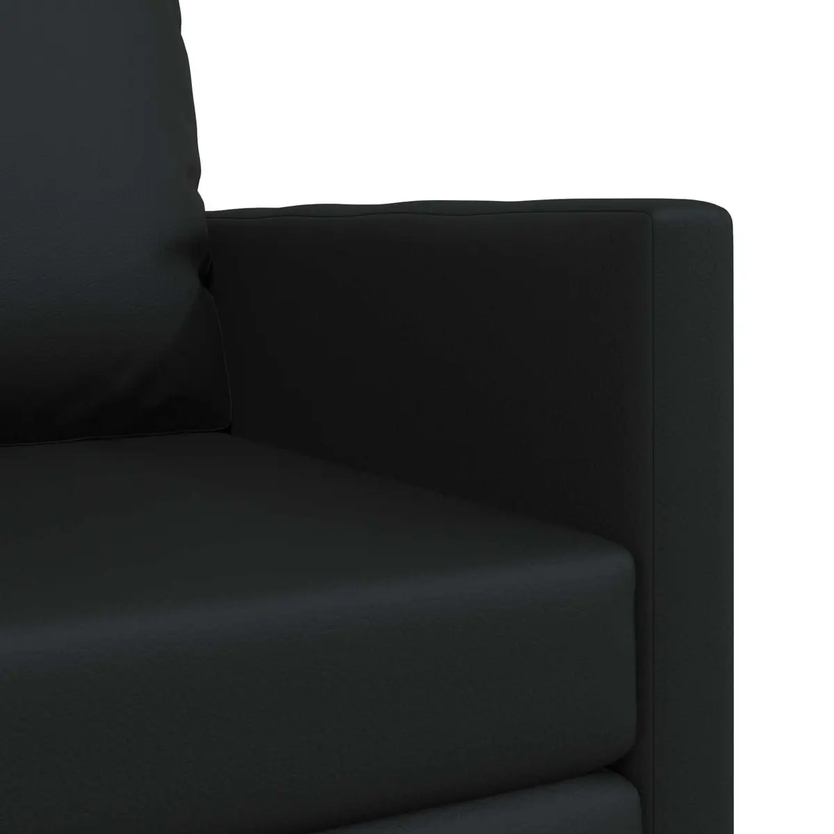 Sofa Bed Faux Leather 60cm Black Modern Convertible