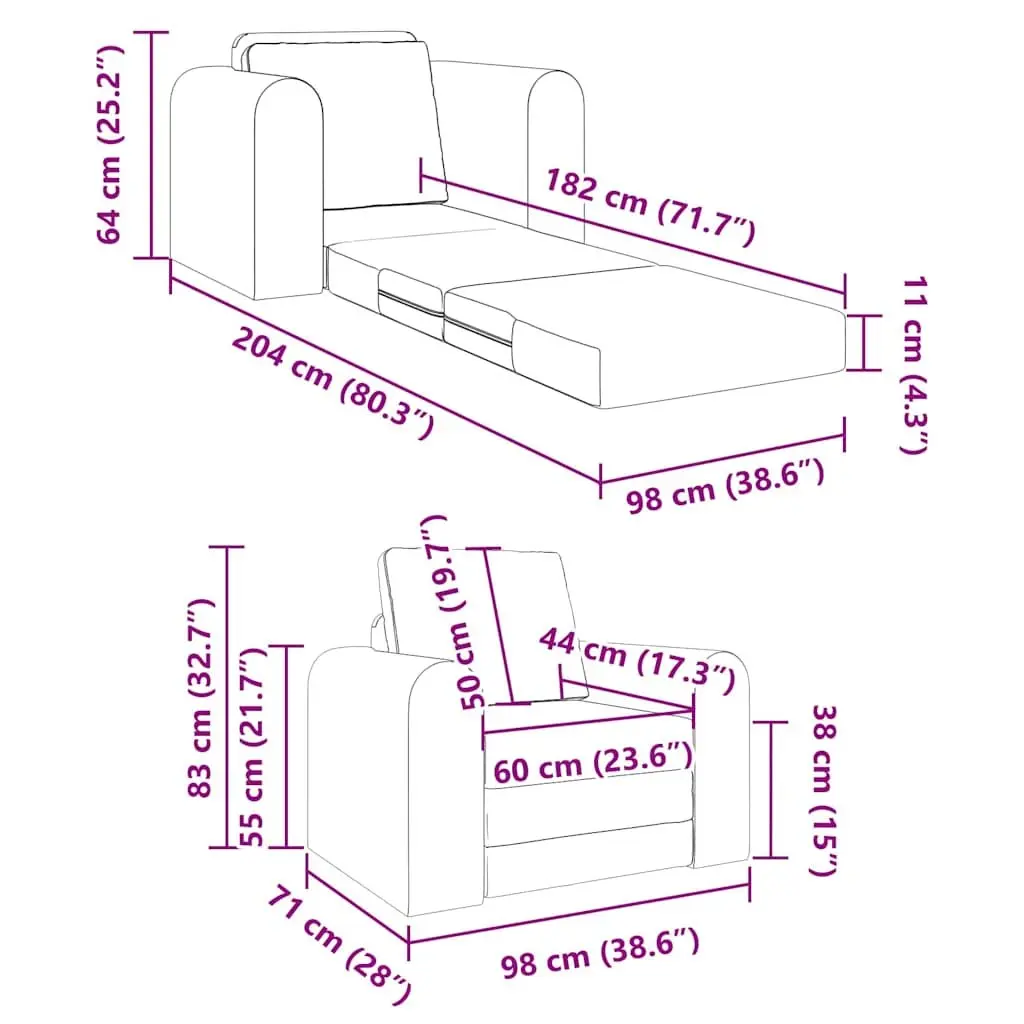 Sofa Bed Grey Convertible Floor Furniture Living Room Sleeper Couch Fabric