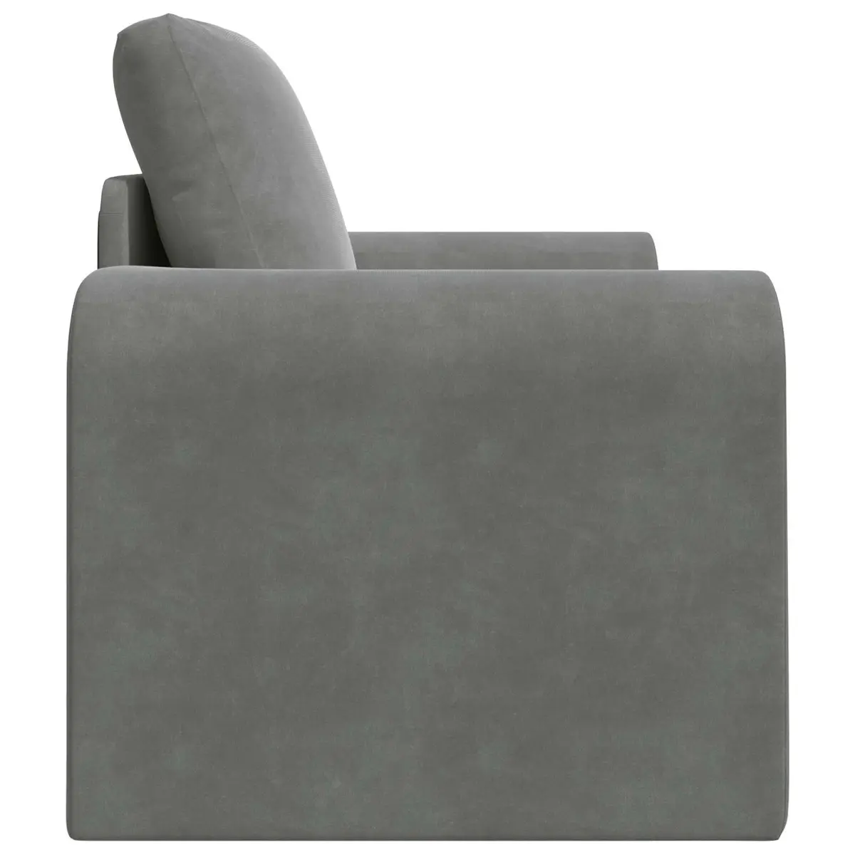 Grey Velvet Sofa Bed with Manual Conversion for Living Rooms