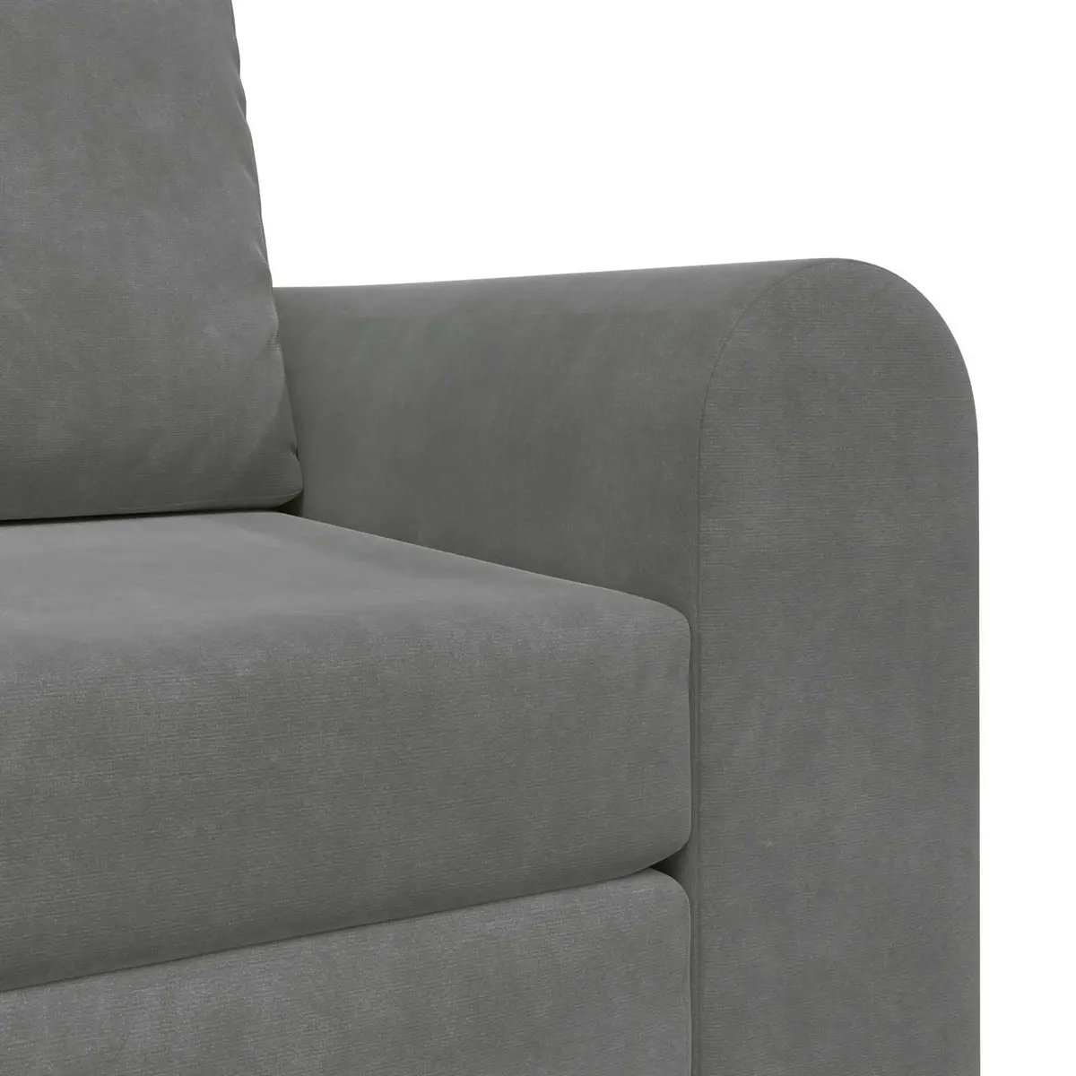 Grey Velvet Sofa Bed with Manual Conversion for Living Rooms