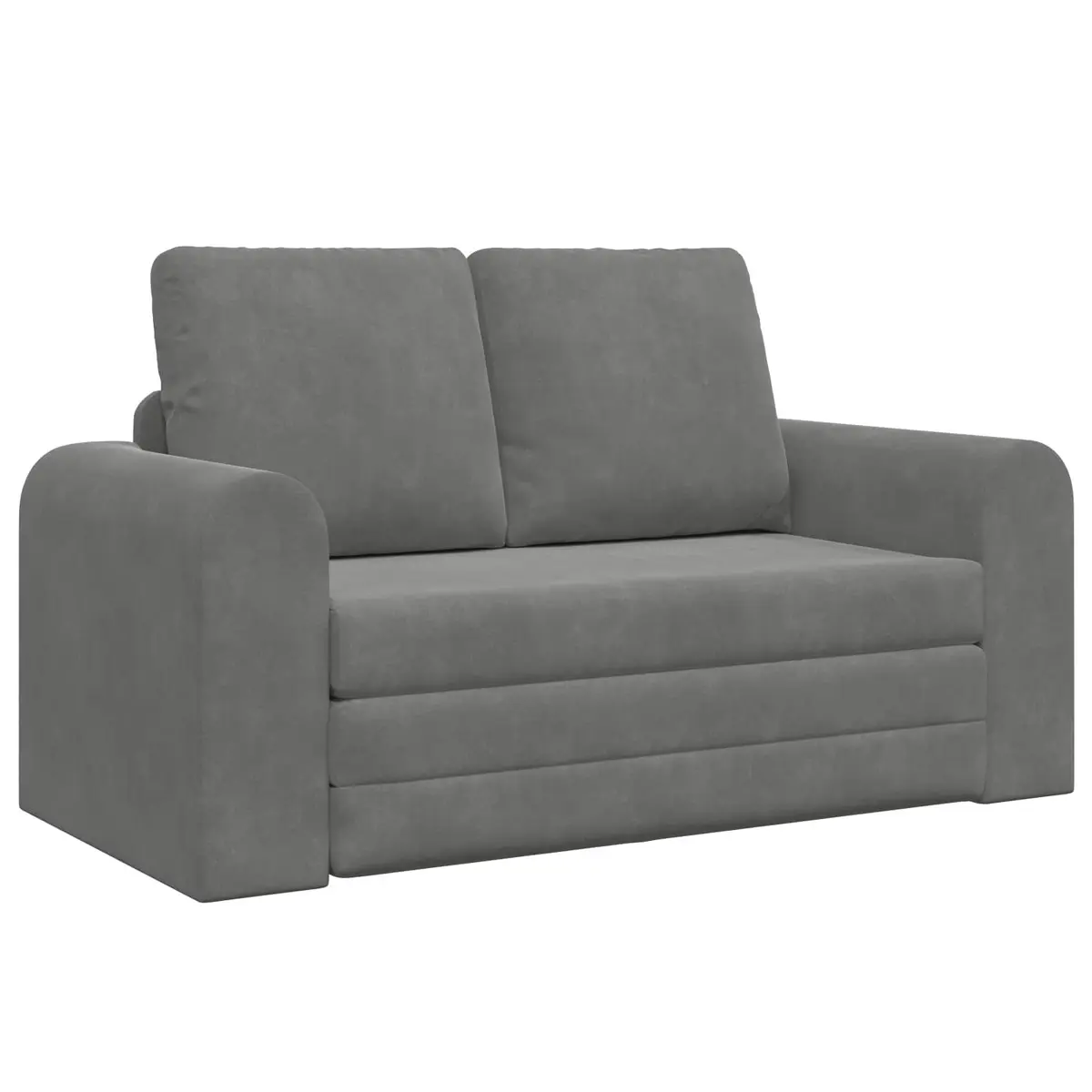 Grey Velvet Sofa Bed with Manual Adjustment 148x71x83cm