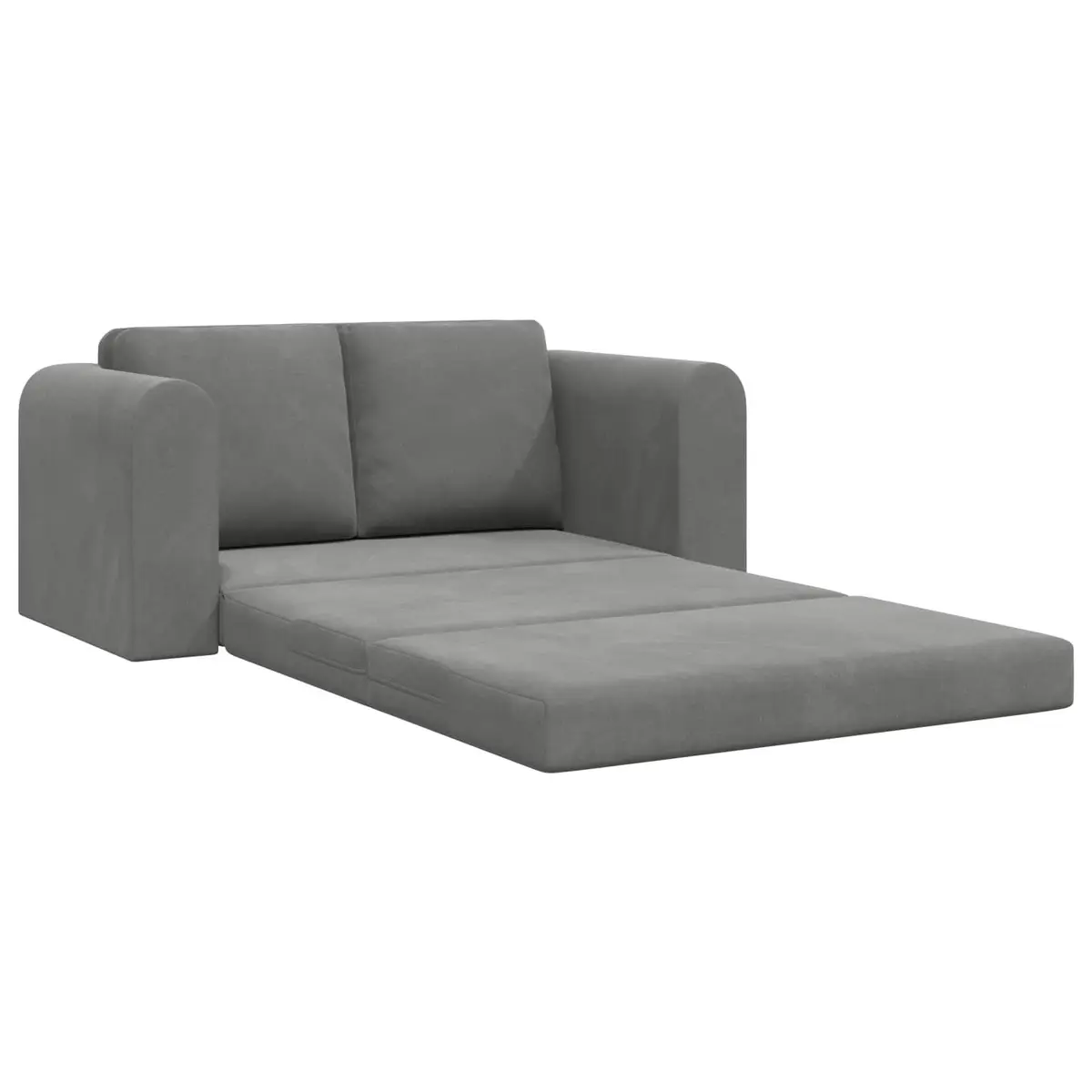 Grey Velvet Sofa Bed with Manual Adjustment 148x71x83cm