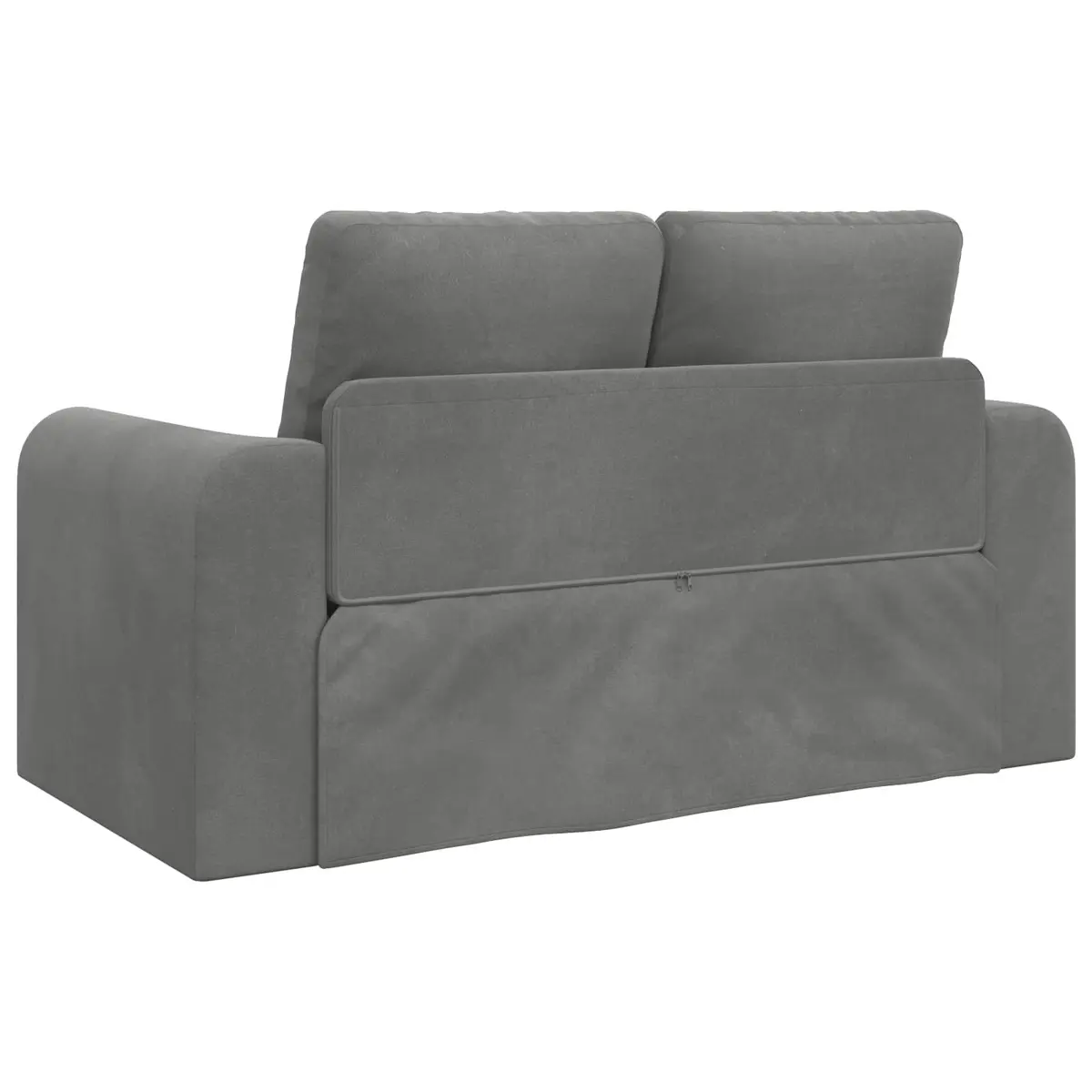 Grey Velvet Sofa Bed with Manual Adjustment 148x71x83cm