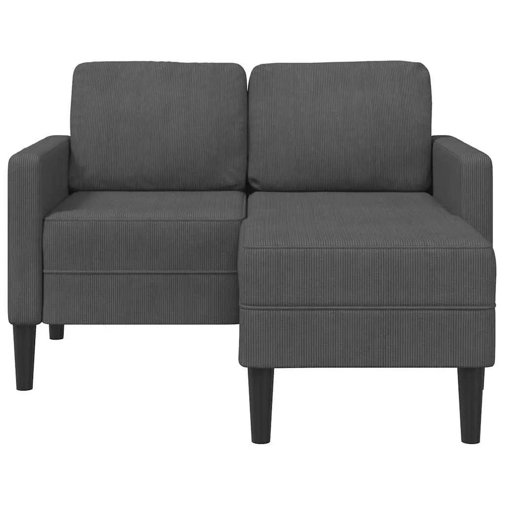 L-Shaped 2-Seater Sofa with Chaise Lounge in Grey