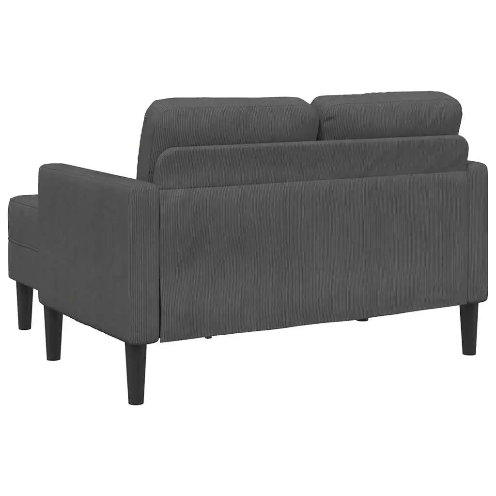 L-Shaped 2-Seater Sofa with Chaise Lounge in Grey