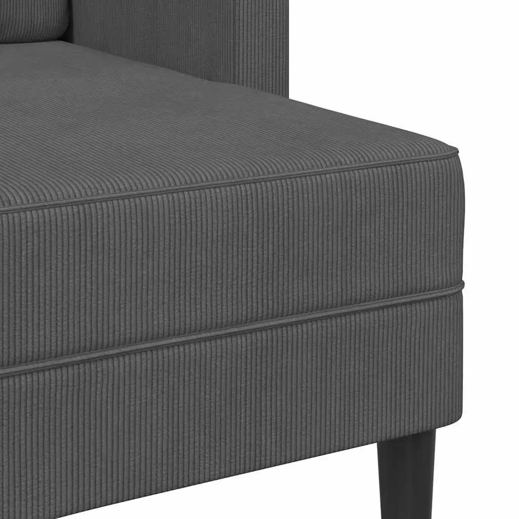 L-Shaped 2-Seater Sofa with Chaise Lounge in Grey