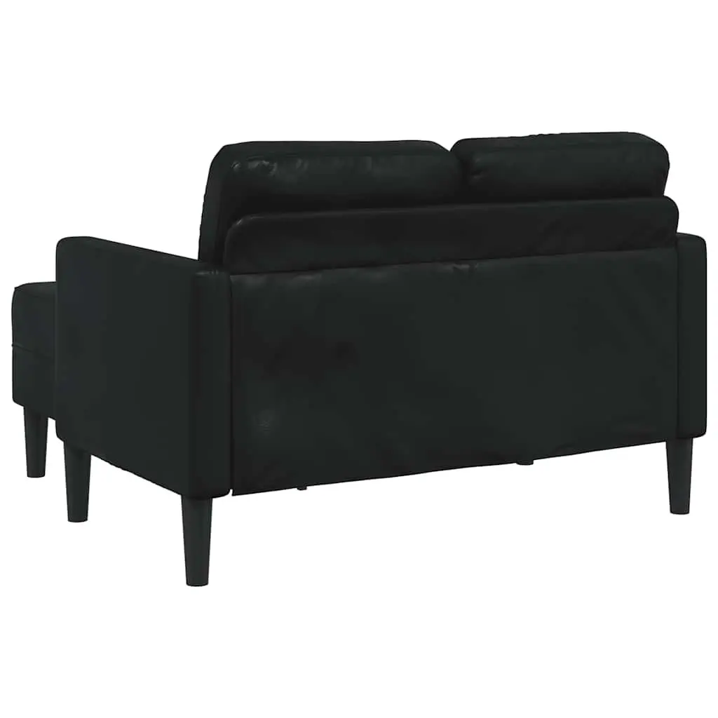 L-Shaped Sofa Faux Leather 2-Seater Black