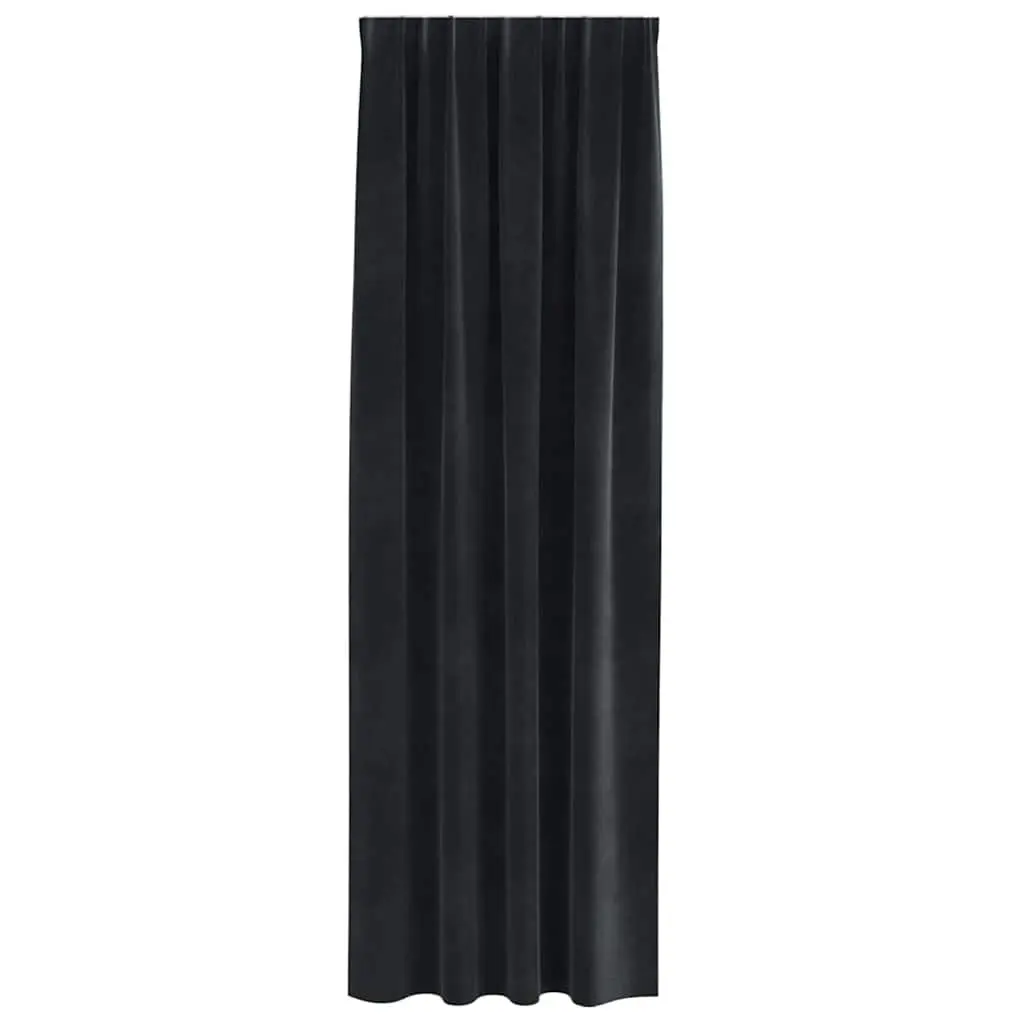 Blackout Curtains Velvet 140x260cm Black 2pcs