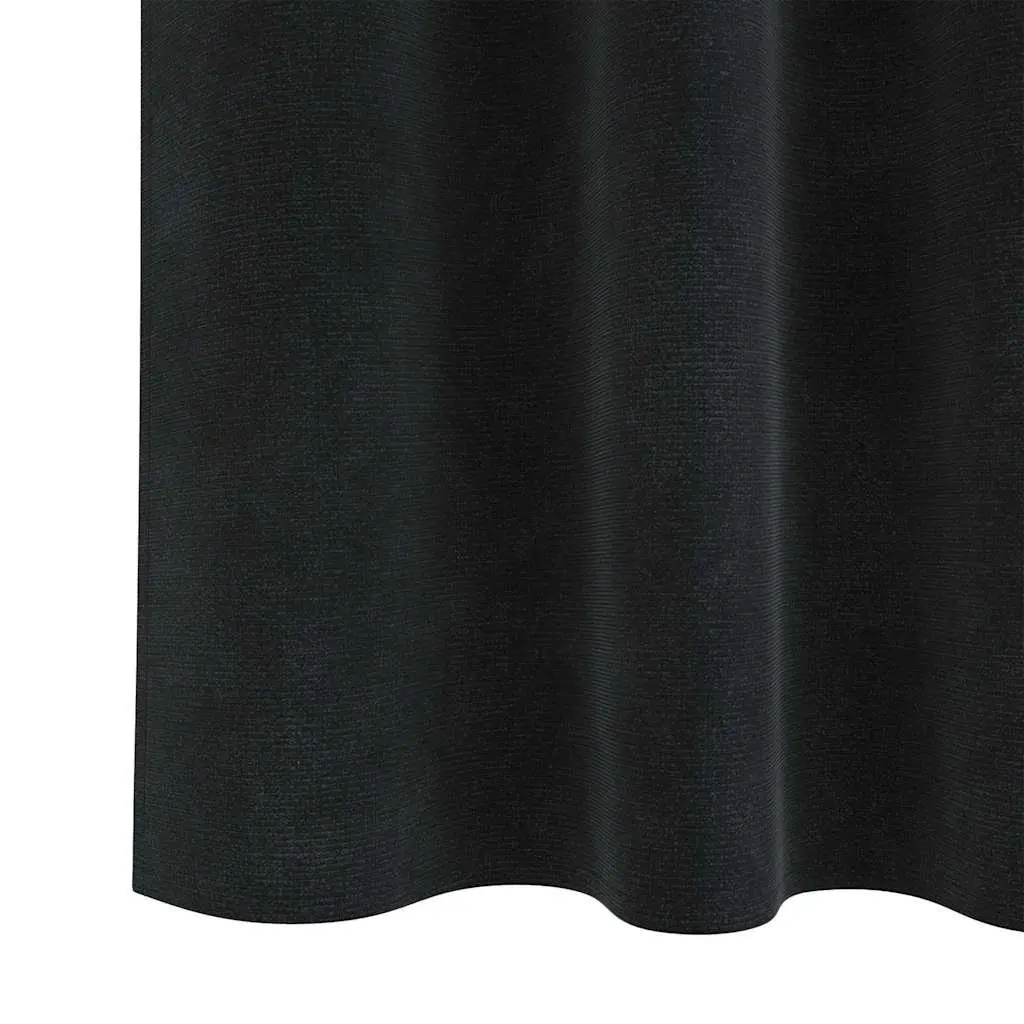 Blackout Curtains Velvet 140x260cm Black 2pcs
