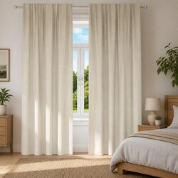 Cream Velvet Blackout Curtains 2 pcs 140 x 245 cm