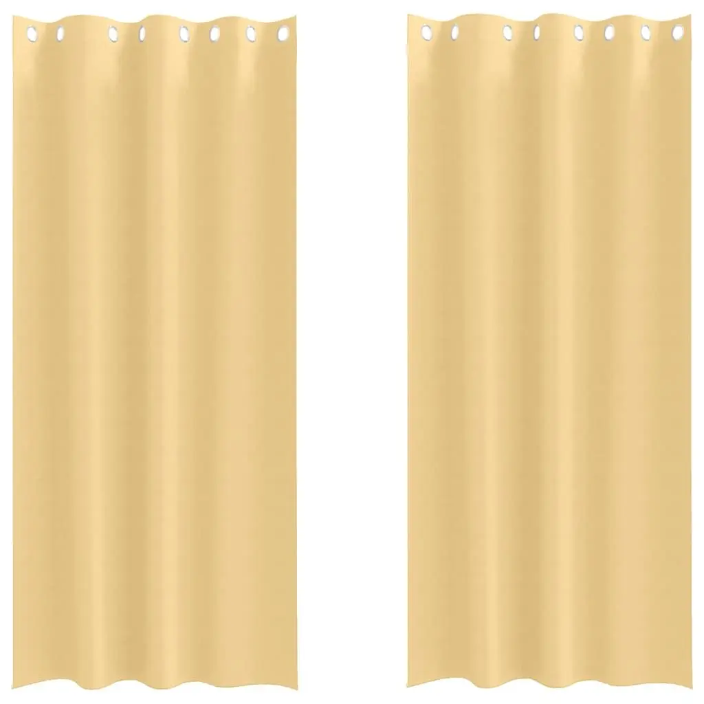 Blackout Curtains Polyester 245 x 140 cm Beige 2 Piece