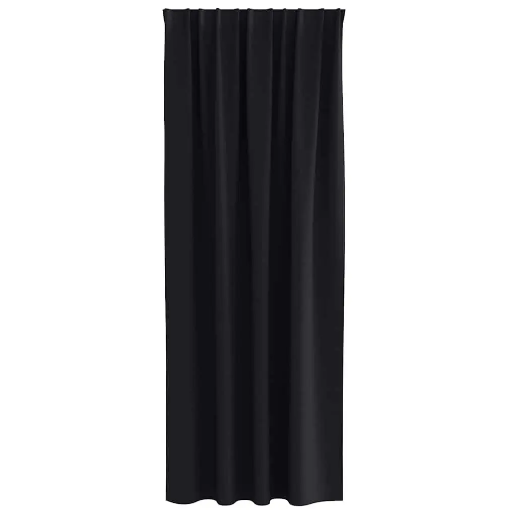 Blackout Curtains Polyester 245 x 140 cm Black 2 pcs