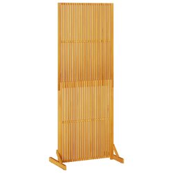 Brown Solid Acacia Wood Folding Privacy Screen 200cm