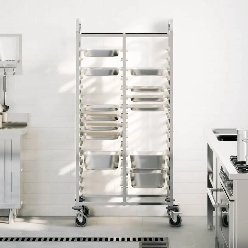 Tray Trolley Stainless Steel 75 x 55 x 162.5 cm Silver
