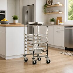 High-Quality Stainless Steel Kitchen Trolley with 6 GN Slots