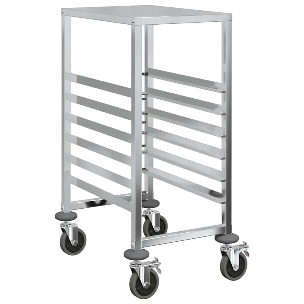 Stainless Steel Kitchen Trolley 39x55x87 cm Silver