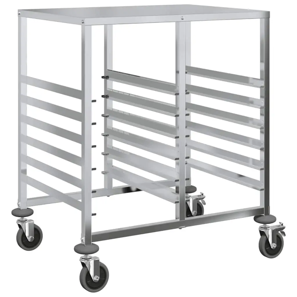Tray Trolley Stainless Steel 75 x 55 x 87 cm Silver