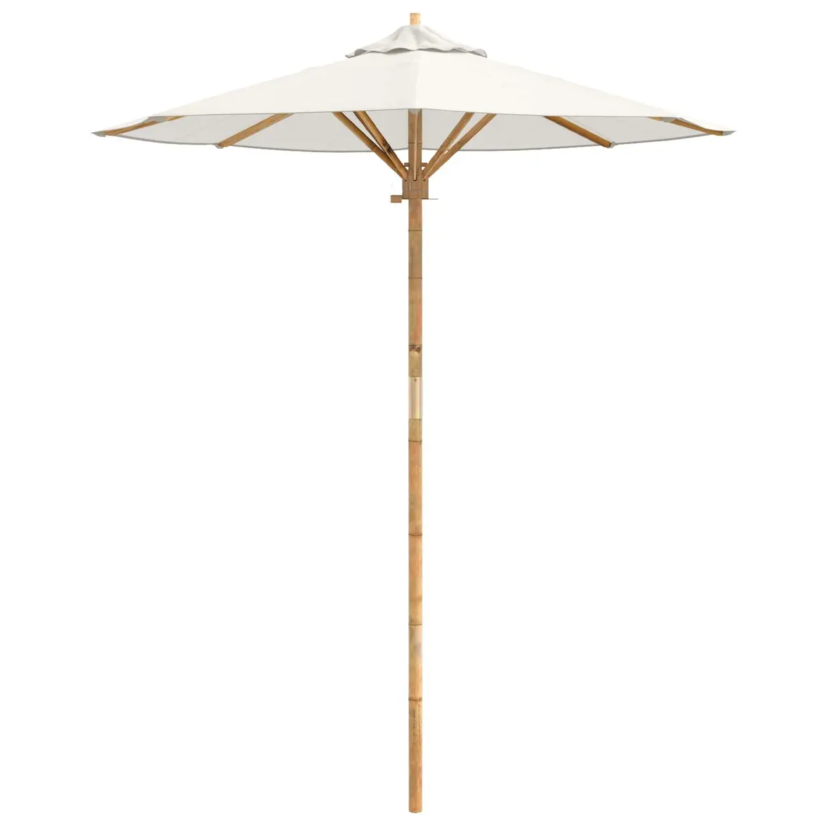 Garden Parasol Bamboo Frame 180cm Cream White Outdoor Shade Umbrella