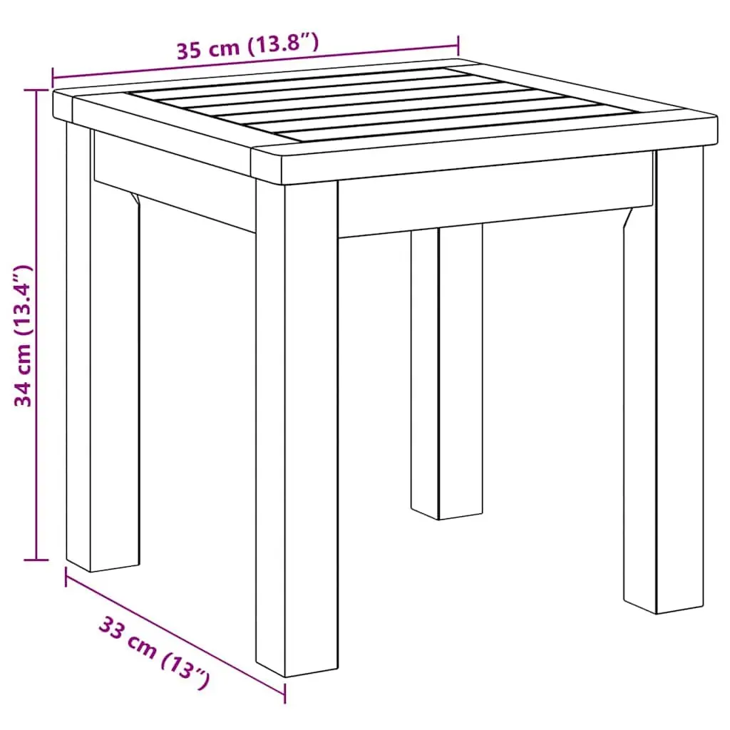 Square Side Table in Solid Acacia Wood for Indoors & Outdoors