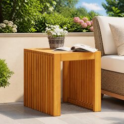 Durable Teak Wood Side Table for Outdoor and Indoor Use