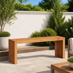 Outdoor Bench Garden Seating Solid Wood Natural Brown 110x30x45cm Backrest