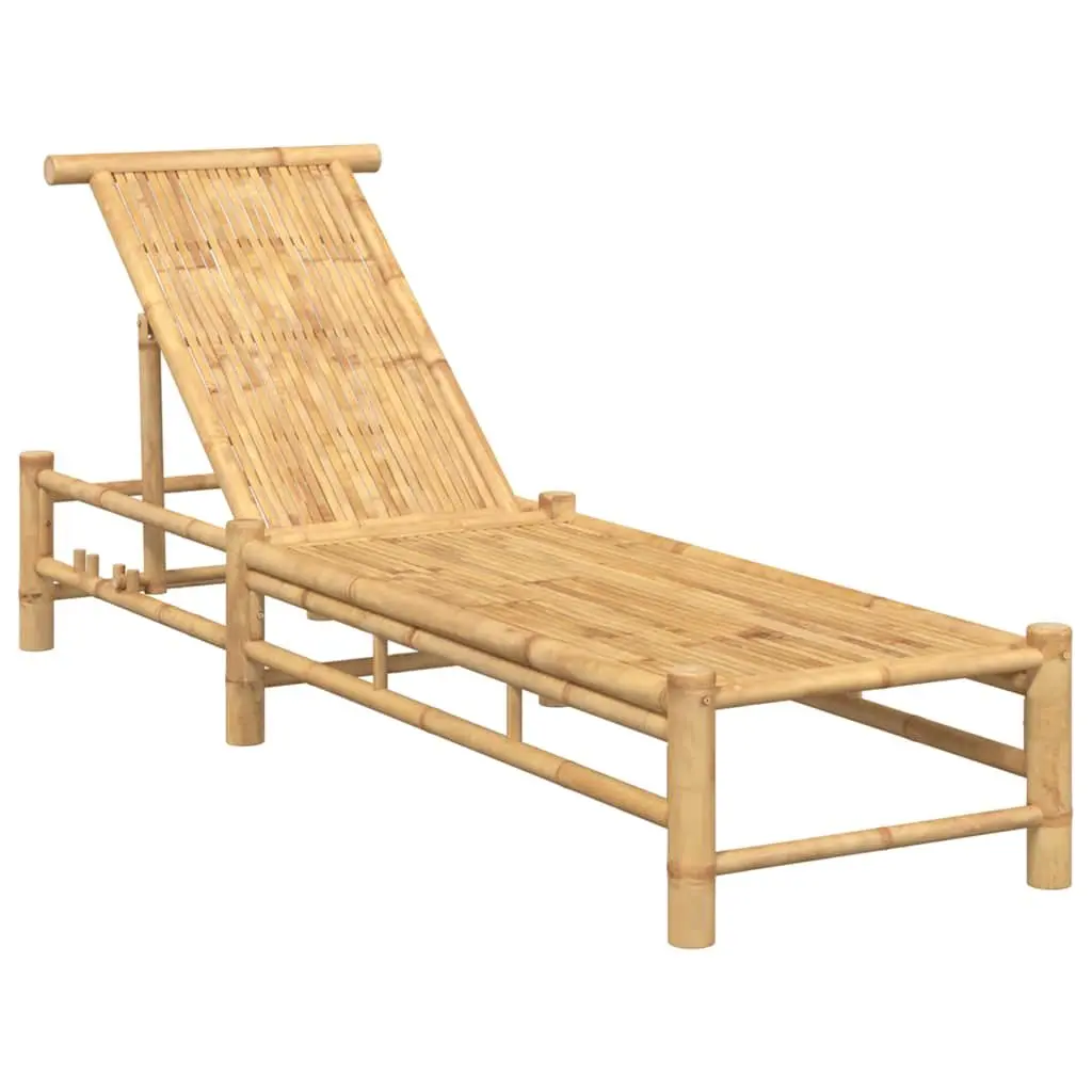 Adjustable Backrest Bamboo Sun Lounger for Outdoor Relaxation