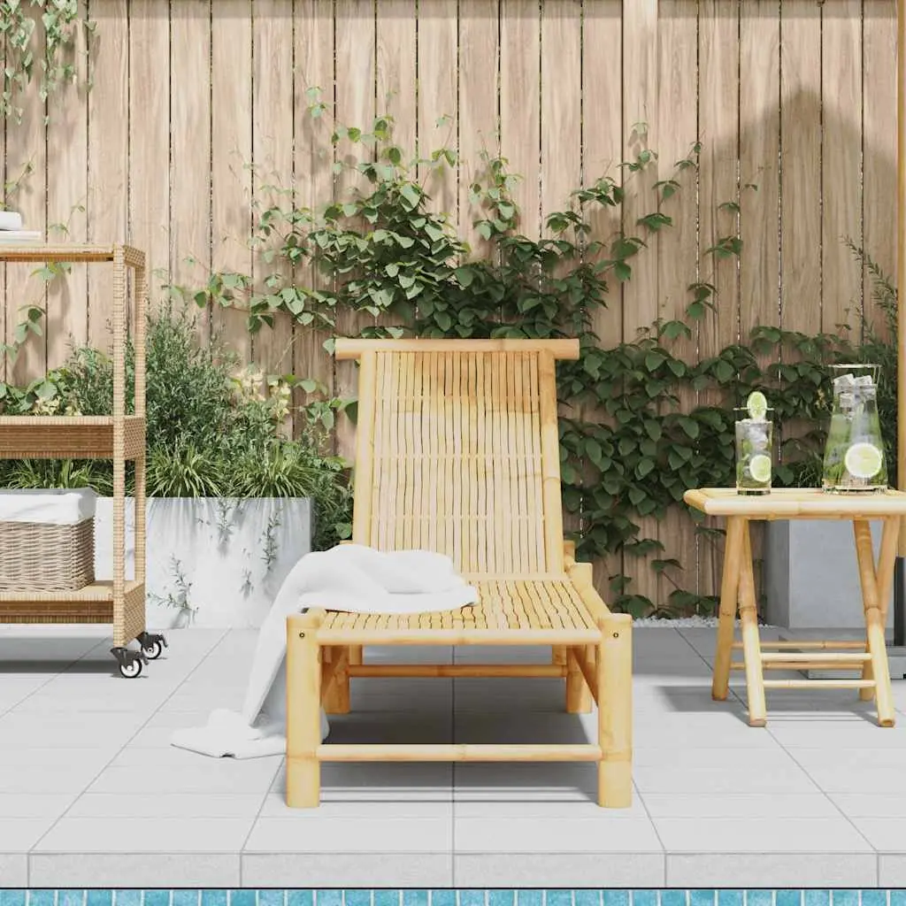 Adjustable Backrest Bamboo Sun Lounger for Outdoor Relaxation