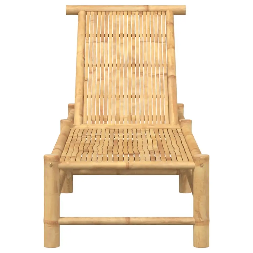 Adjustable Backrest Bamboo Sun Lounger for Outdoor Relaxation