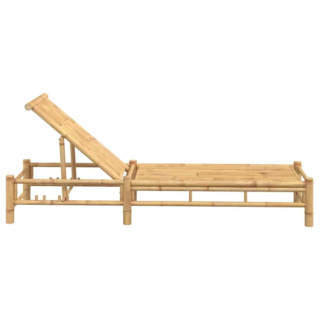 Adjustable Backrest Bamboo Sun Lounger for Outdoor Relaxation