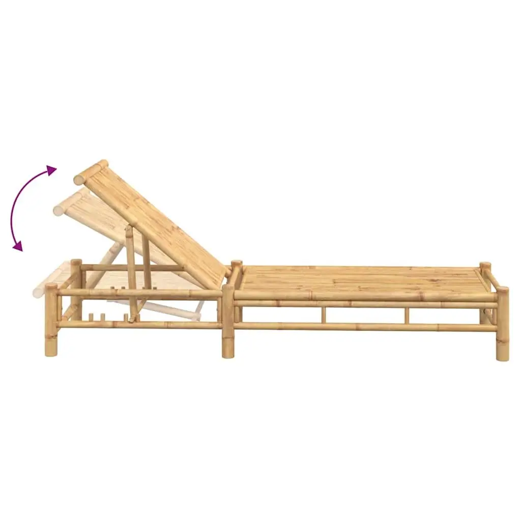 Adjustable Backrest Bamboo Sun Lounger for Outdoor Relaxation