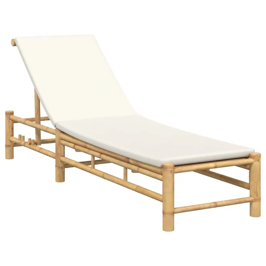 Sun Lounger with Adjustable Backrest and Cushions