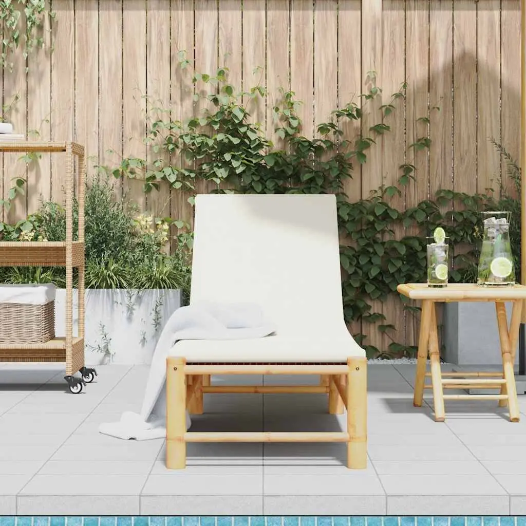 Sun Lounger with Adjustable Backrest and Cushions