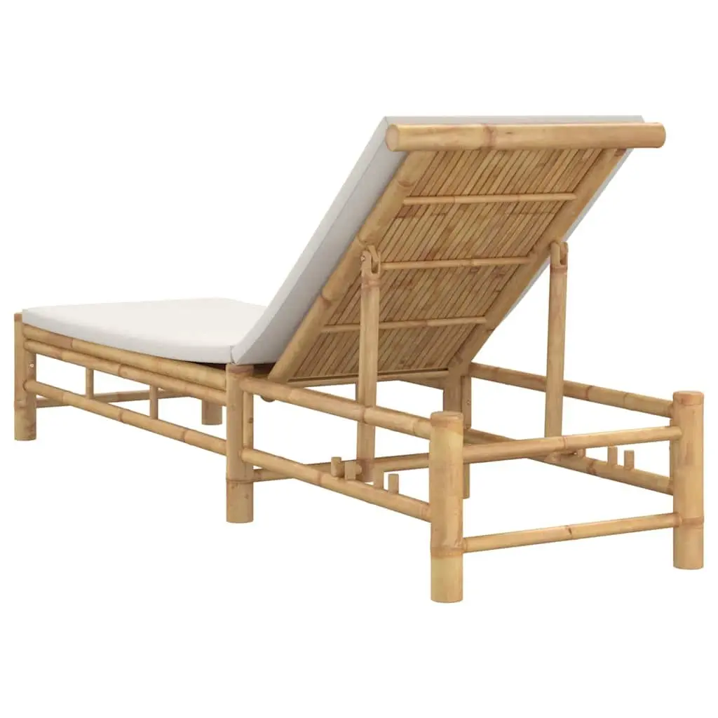 Sun Lounger with Adjustable Backrest and Cushions