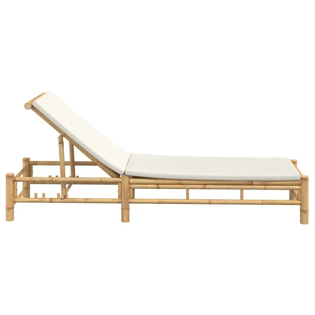 Sun Lounger with Adjustable Backrest and Cushions