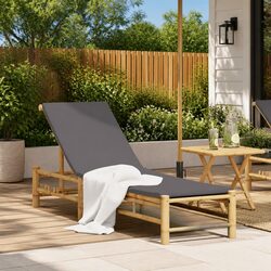 Bamboo Sun Lounger with Adjustable Backrest for Comfort