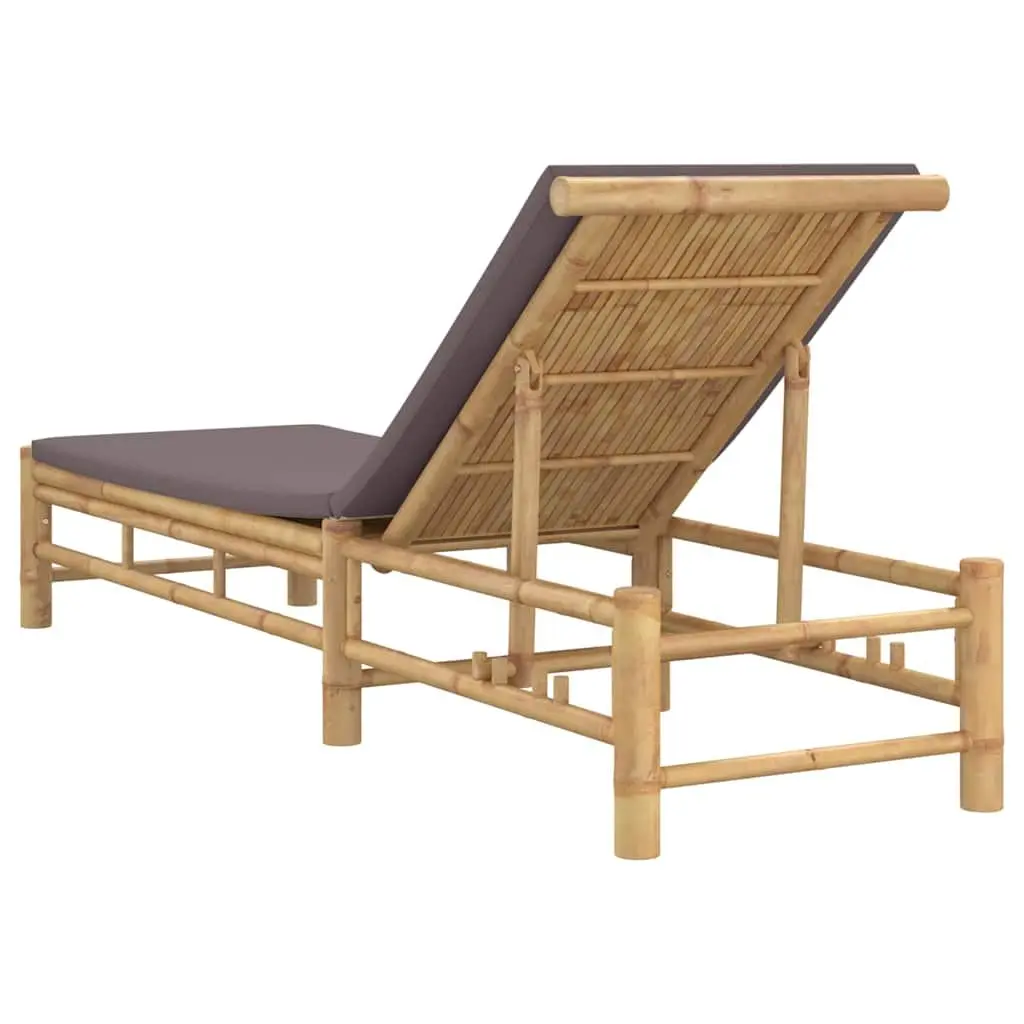 Bamboo Sun Lounger with Adjustable Backrest for Comfort