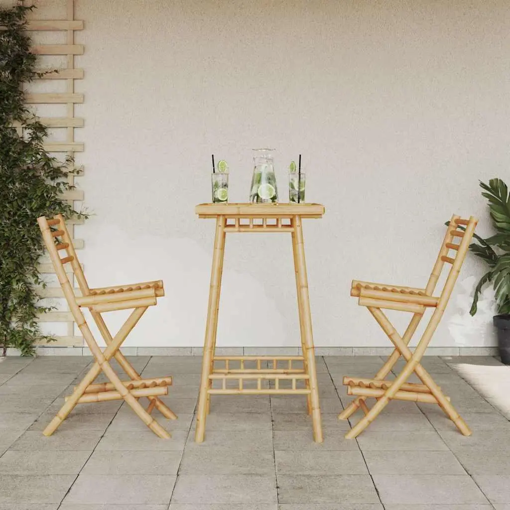 Foldable Garden Bar Stools with Footrests, Brown, 2pc