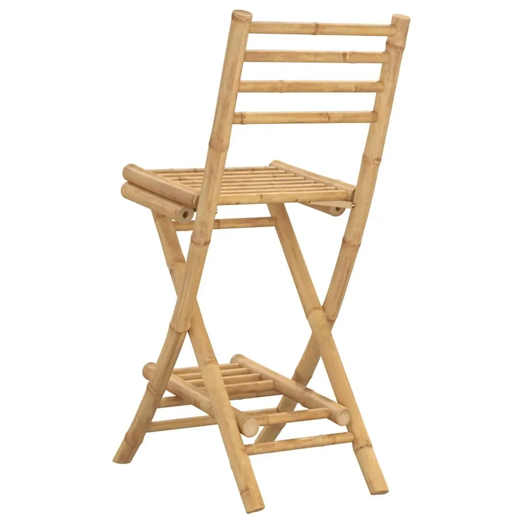 Foldable Garden Bar Stools with Footrests, Brown, 2pc