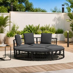 Durable Modular Outdoor Lounge Bed with Cushions