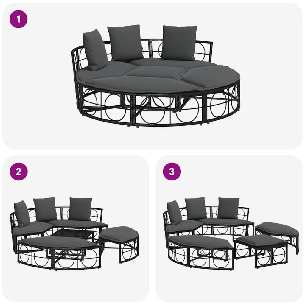 Modular Outdoor Lounge Bed with Cushions