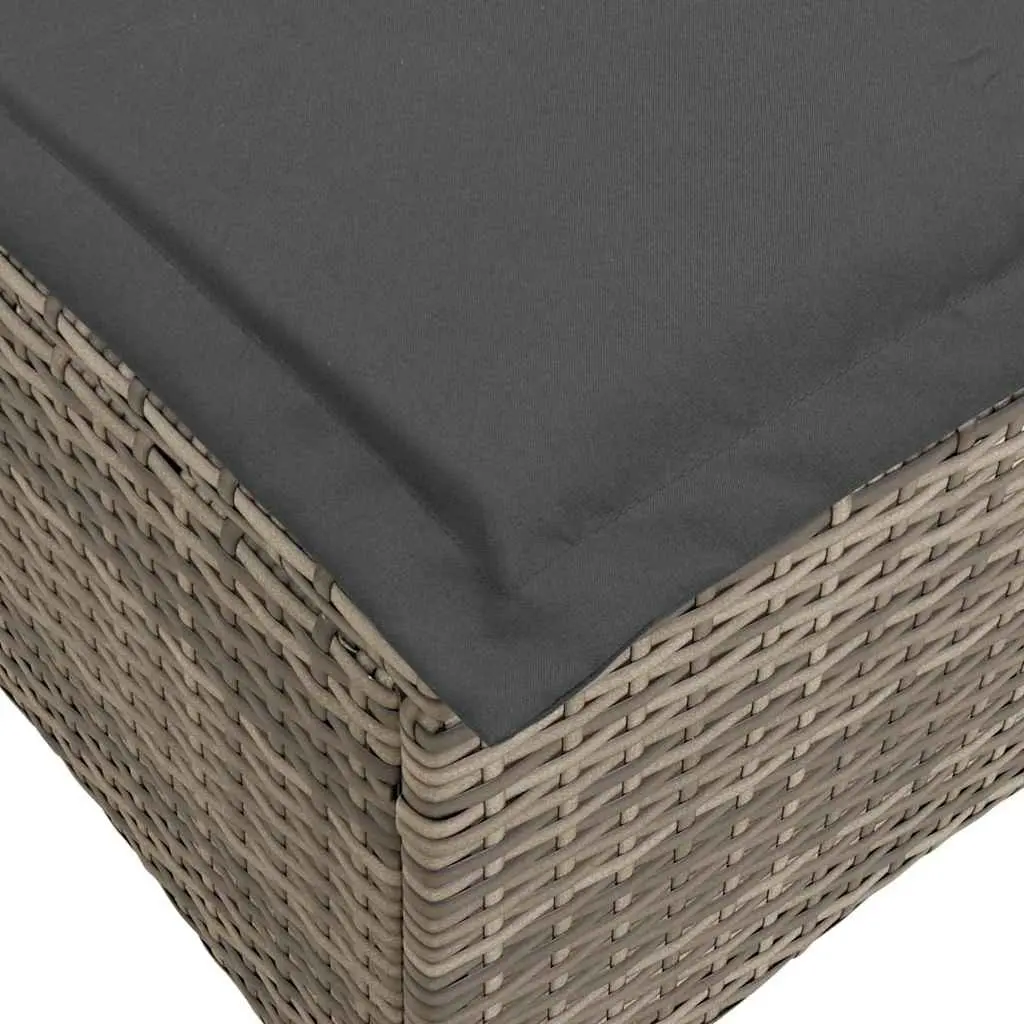 L-Shaped Garden Sofa PE Rattan Grey Outdoor Seating with Cushions